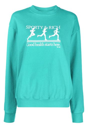 Sporty & Rich logo-print sweatshirt - Blau