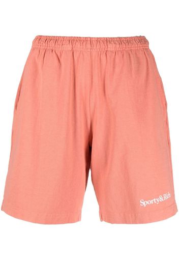 Sporty & Rich Shorts mit Logo-Print - Rosa