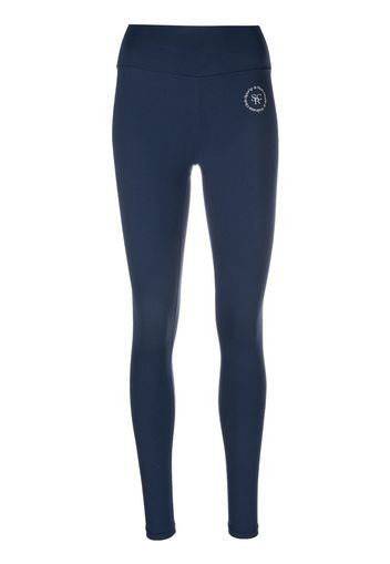 Sporty & Rich logo-print detail leggings - Blau