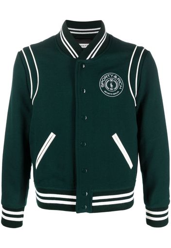 Sporty & Rich logo embroidered varsity jacket - Grün