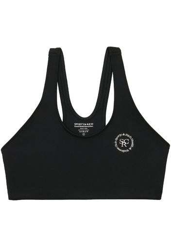 Sporty & Rich logo-print sports bra - Schwarz