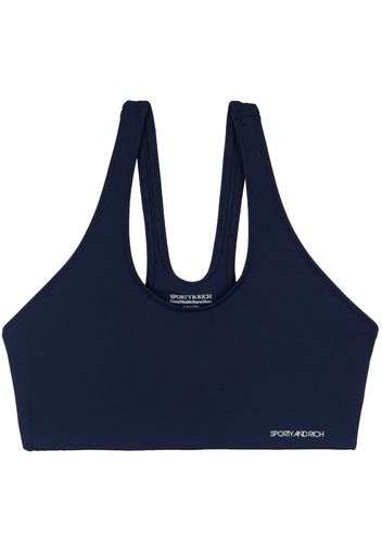 Sporty & Rich logo-print sports bra - Blau