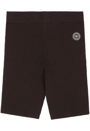 Sporty & Rich logo-patch ribbed biker shorts - Braun