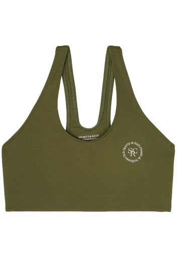 Sporty & Rich logo-print sleeveless sports bra - Grün