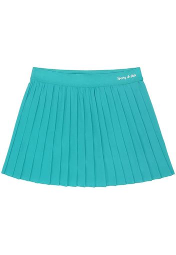 Sporty & Rich logo-print pleated tennis skirt - Blau