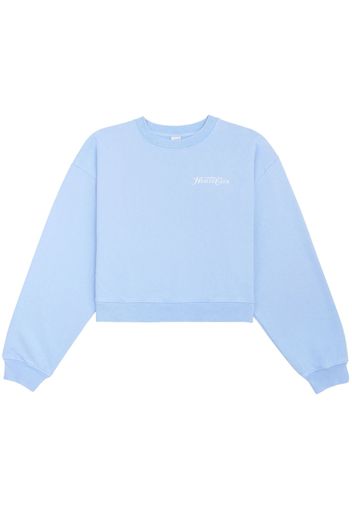 Sporty & Rich Rizzoli cropped logo-print sweatshirt - Blau