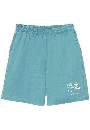 Sporty & Rich Stars Health logo-print shorts - Blau