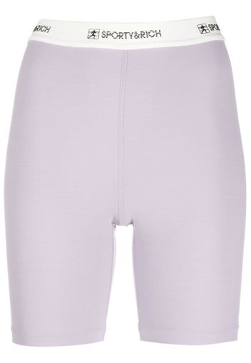 Sporty & Rich logo-waistband shorts - Violett