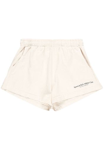 Sporty & Rich logo-print cotton shorts - Nude