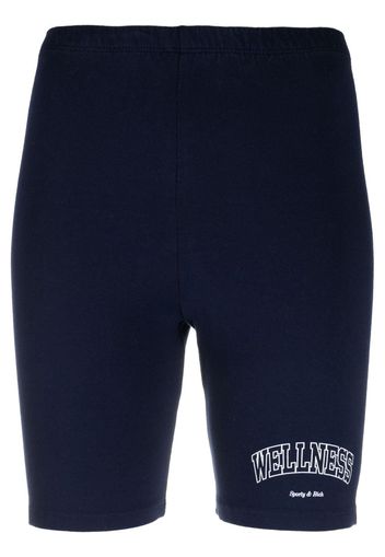 Sporty & Rich logo-print high-waisted shorts - Blau