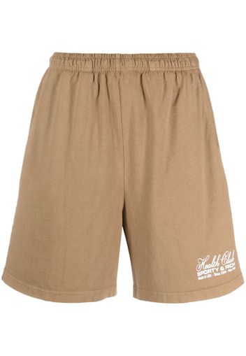 Sporty & Rich Sport-Shorts mit Logo-Print - Braun