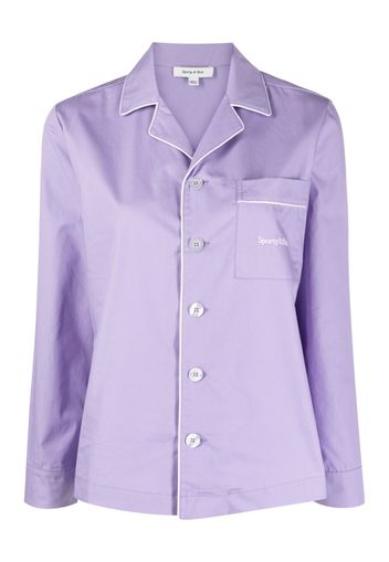 Sporty & Rich chest-pocket button-up pyjama top - Violett