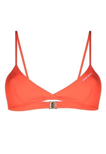 Sporty & Rich logo-print bikini top - Orange