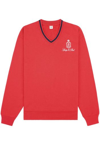 Sporty & Rich embroidered-logo cotton sweatshirt - Rot