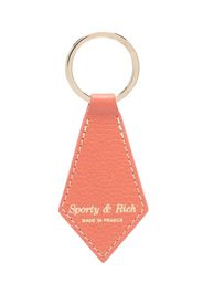 Sporty & Rich logo-print leather keyring - Orange