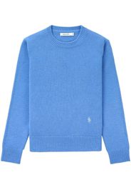 Sporty & Rich embroidered-logo fine-knit sweater - Blau