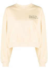 Sporty & Rich Tennis Script cropped sweatshirt - ALMONDNAVY