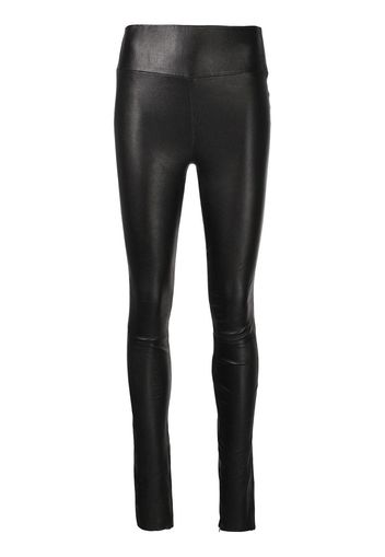 Sprwmn Leggings aus Leder - Schwarz