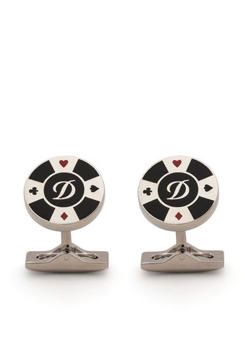 S.T. Dupont poker chip silver cufflinks - Silber