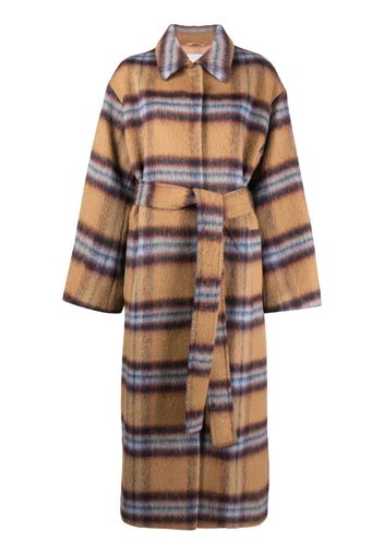 STAND STUDIO plaid-check print belted coat