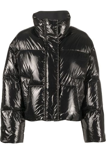 STAND STUDIO funnel-neck puffer jacket - Schwarz