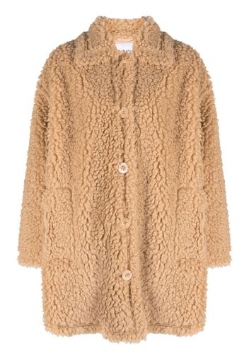 STAND STUDIO Gwen faux-shearling shirt jacket - Nude