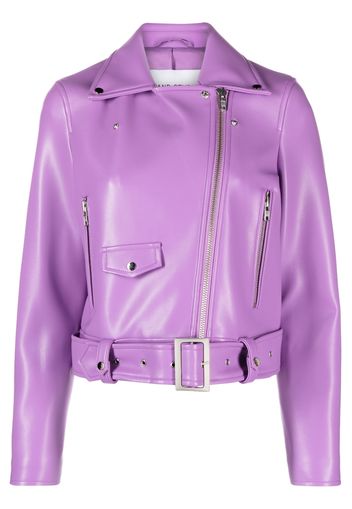 STAND STUDIO Esmeralda faux-leather biker jacket - Violett