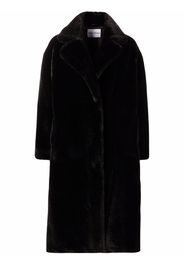 STAND STUDIO notched-lapels midi faux-fur coat - Schwarz