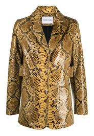 STAND STUDIO snakeskin-print single-breasted blazer - Gelb