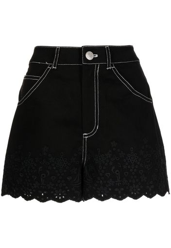 STAUD Bestickte Shorts - Schwarz