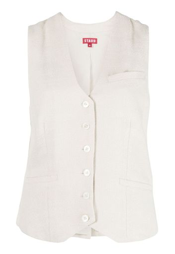 STAUD Brett single-breasted waistcoat - Nude