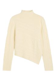 STAUD Sidney cable-knit asymmetric sweater - Nude