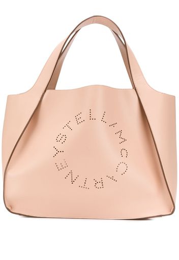 Stella McCartney Shopper mit perforiertem Logo - Nude