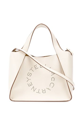 Stella McCartney Kleiner 'Stella' Shopper mit Logo - Weiß