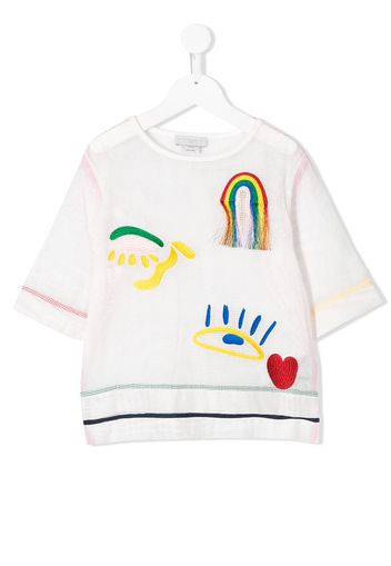 Stella McCartney Kids Oberteil mit Stickerei - Weiß