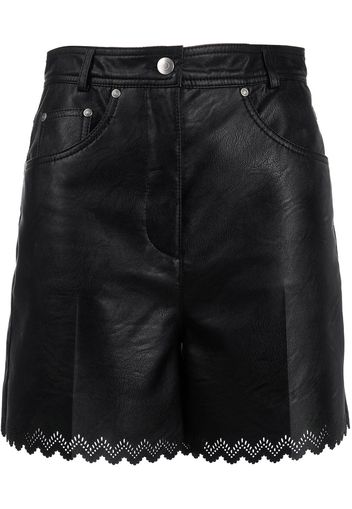 Stella McCartney Shorts in Lederoptik - Schwarz