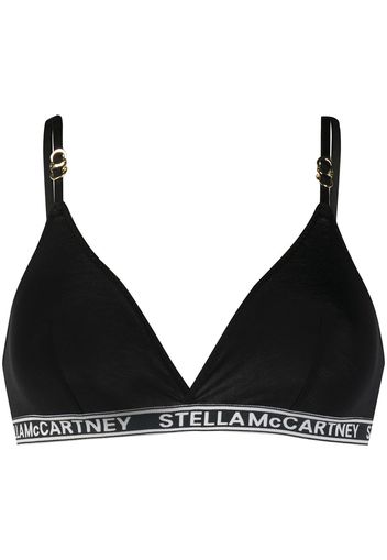 Stella McCartney Triangel-BH mit Logo - Schwarz