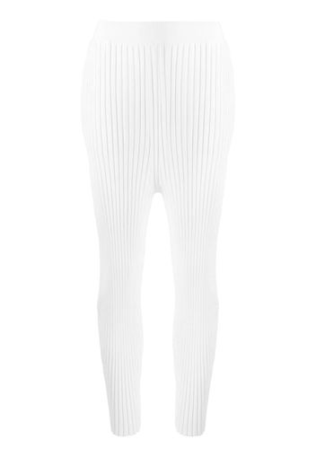 Stella McCartney Gerippte Leggings mit hohem Bund - Weiß