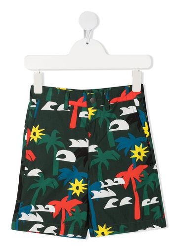 Stella McCartney Kids Shorts mit Palmen-Print - Grün