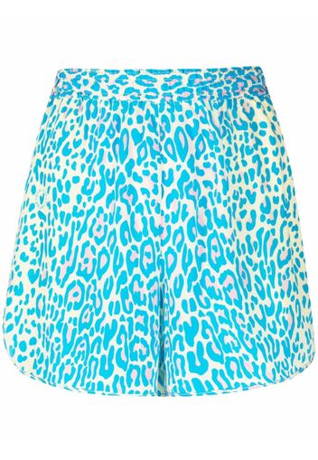 Stella McCartney Shorts mit Leoparden-Print - Blau