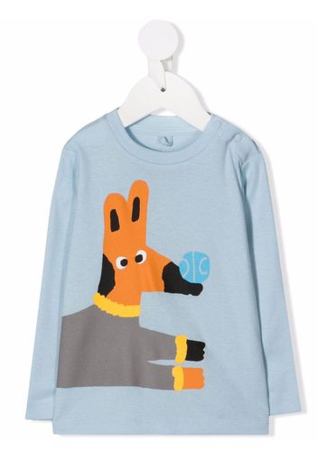 Stella McCartney Kids Langarmshirt mit Cartoon-Print - Blau