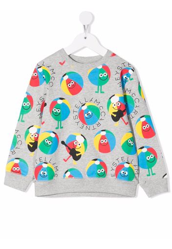 Stella McCartney Kids graphic-print cotton sweatshirt - Grau