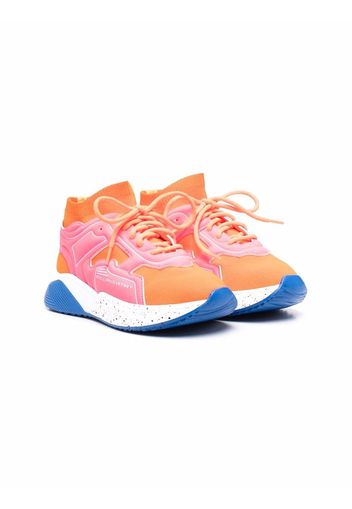 Stella McCartney Kids colour-block sock-style sneakers - Orange