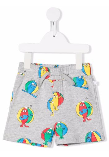 Stella McCartney Kids graphic-print cotton shorts - Grau