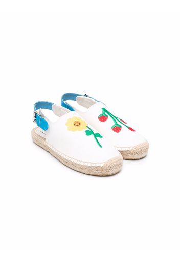 Stella McCartney Kids embroidered slingback sandals - Weiß