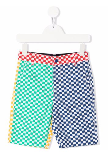 Stella McCartney Kids checked colour-block shorts - Weiß