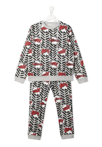 Stella McCartney Kids Pyjama mit Cartoon-Print - Grau