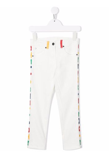 Stella McCartney Kids logo-print cotton straight trousers - Weiß