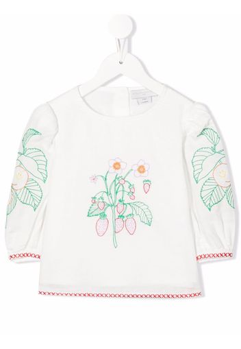 Stella McCartney Kids embroidered cotton blouse - Weiß