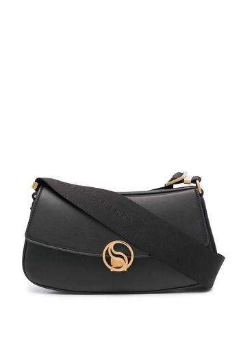 Stella McCartney Schultertasche mit Logo - Schwarz